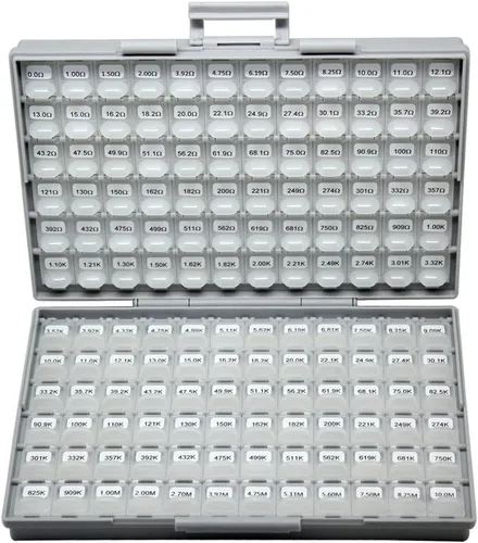 Miniatura 16 de AideTek Resistencia de montaje en superficie de tamaño 0402 144 valores, 100 unidades/valor 1% Kit de resistencias de muestra distribuido en caja