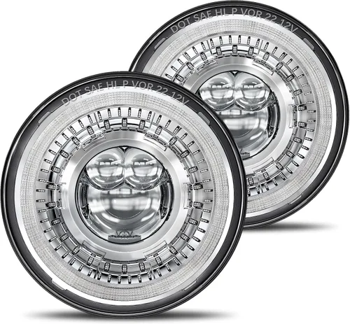 Miniatura 8 de HWSTAR Nuevos faros delanteros LED redondos de 7 pulgadas 1000% más brillantes antirreflejos, compatibles con Jeep Wrangler JK JKU TJ LJ Chevy Ford