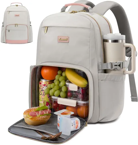 Miniatura 27 de LOVEVOOK Mochila para laptop para mujer con bolsillo para taza de gran capacidad, bolsa de computadora portátil de 15.6 pulgadas, mochila de viaje