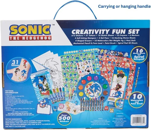Miniatura 9 de Innovative Designs Juego de Arte para Niños de Sonic the Hedgehog de Creatividad Diversión para Colorear, Pintar y Manualidades