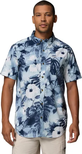 Miniatura 4 de Columbia - Camisa de manga corta para hombre Rapid Rivers con estampado, con cómodo elástico Colegial Navy Outback