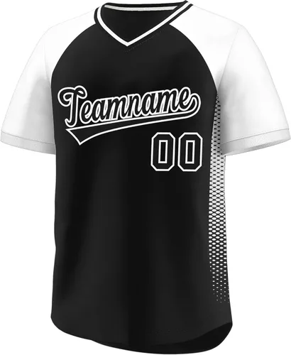 Miniatura 18 de Camiseta de béisbol personalizada con cuello en V para hombres, mujeres y jóvenes, camisetas de béisbol personalizadas con costuras o estampadas