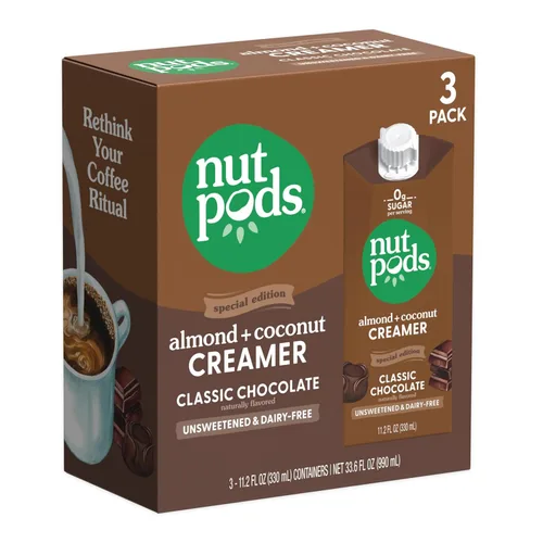 Miniatura 5 de nutpods Crema clásica de chocolate sin azúcar, sin lácteos, hecha de almendras y cocos, Whole30, Keto, sin gluten, sin OMG, vegana, Kosher