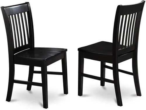 Miniatura 4 de East West Furniture SHNO5-BLK-W - Juego de comedor de 5 piezas que incluye una mesa de comedor redonda con pedestal y 4 sillas de asiento de madera