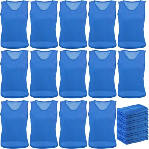 Newcotte 24 piezas Pinnies Scrimmage Chalecos de práctica en equipo Jersey de malla de nailon Pennies para fútbol, baloncesto y deportes