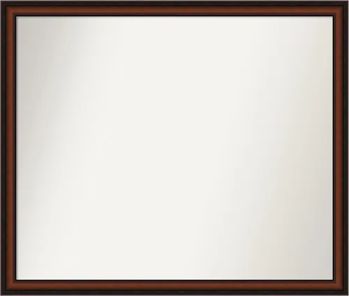 Miniatura 58 de Amanti Art Espejo de pared personalizado no biselado (24 x 27 pulgadas), marco estrecho de nogal chipre - varios tamaños personalizados - Espejo