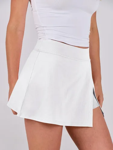 Miniatura 3 de ANRABESS Pantalones cortos interiores ajustados de cintura alta para mujer, minifalda, para verano, atlético, tenis, entrenamiento, pantalones cortos