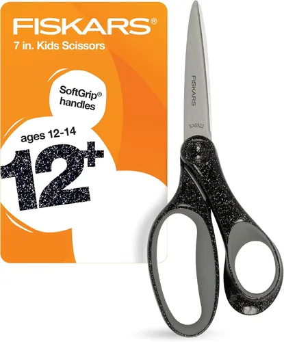 Miniatura 13 de Fiskars 7" Tijeras con brillo para estudiantes de 12 a 14 años (paquete de 2), tijeras para la escuela o manualidades, suministros para el regreso a