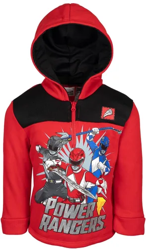 Miniatura 3 de Power Rangers Sudadera con capucha de forro polar con media cremallera para niños pequeños y grandes