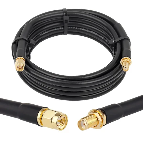 Miniatura 18 de XRDS -RF Cable SMA de 1 pie, cable de extensión SMA con conector SMA macho a SMA hembra de 50 ohmios KMR240 cable coaxial SMA de baja pérdida