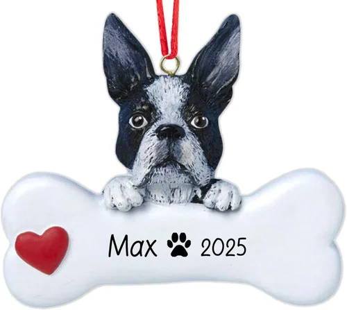 Miniatura 7 de Adorno de Navidad personalizado Beagle 2026 Raza de perro con hueso y corazón decoración de árbol de Navidad – Regalo único de recuerdo de Navidad