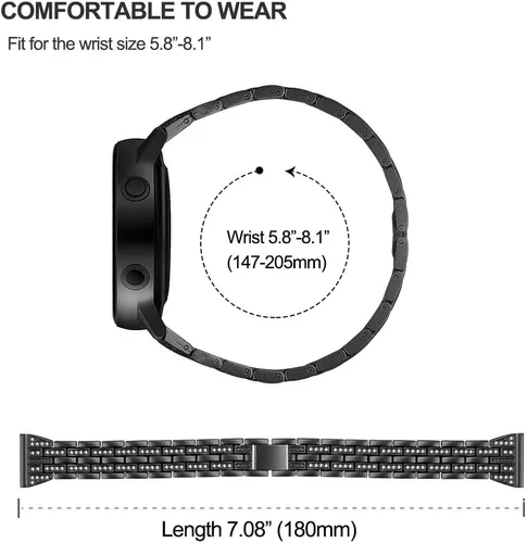Miniatura 6 de Correa compatible con Samsung Galaxy Watch 6/6 Classic/Galaxy Watch 5/5 Pro / 4/4 Classic/Active 2, correa de repuesto de metal de acero