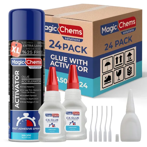 Miniatura 16 de Magic Chems - Pegamento CA con kit activador (2 pegamento de 0.8 onzas + activador de 6.7 onzas líquidas), adhesivo de cianoacrilato para impresión