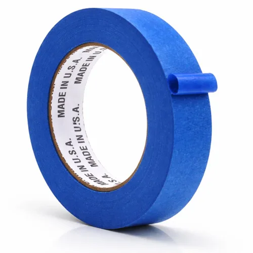 Cinta adhesiva de pintor azul fabricada en Estados Unidos, 1 pulgada x 60 yardas, cinta adhesiva gruesa y ancha para pintura segura de paredes,