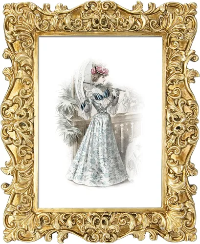 Miniatura 11 de GUOER Portarretratos vintage de 5 x 7 pulgadas con frente de cristal, marco antiguo para colgar en la pared de mesa (5 x 7 pulgadas, dorado claro)