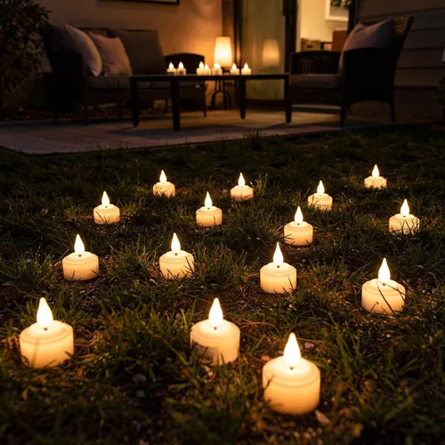 Miniatura 2 de Velas de té recargables sin llama con temporizador remoto y base de carga, velas LED que funcionan con pilas, velas USB para otoño, boda, Navidad