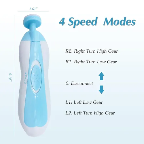 Miniatura 4 de Lima de uñas para bebé con kit de cortaúñas eléctrico seguro para recién nacidos, niños y niños pequeños, cuidado de los dedos de los pies