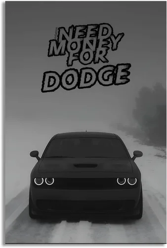 Miniatura 8 de Póster de Supercar Challenger Hellcat - Póster de carreras para pared, lienzo para regalo de cumpleaños, decoración de la casa enmarcada o sin marco