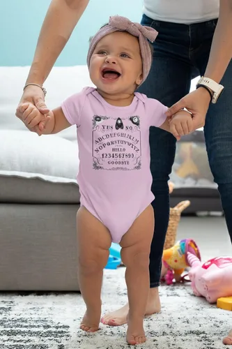 Miniatura 3 de Pop Threads Ouija Board Seance Spirit Board Design Goth Gothic Infant Baby Boy Girl Bodysuit