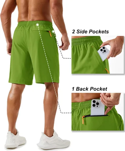 Miniatura 55 de TACVASEN Pantalones cortos deportivos para correr para hombre, 9 pulgadas, de secado rápido, pantalones cortos ligeros de verano, 3 bolsillos