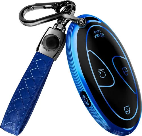 Miniatura 32 de Lucrum Compatible con funda para llavero Hyundai y llavero de cuero, funda para llavero para Santa Fe, Sonata, Tucson, Grandeur, Ioniq 5, Palisade