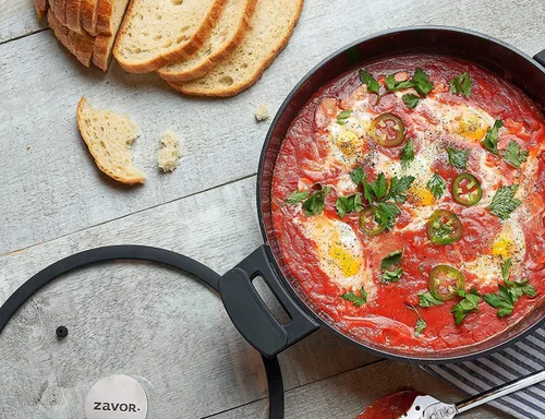 Miniatura 2 de ZAVOR Noir - Sartén para saltear de 4.5 cuartos de galón, aluminio fundido de alta calidad con revestimiento de cerámica antiadherente a base