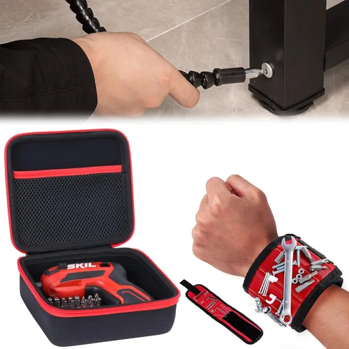 Miniatura 6 de Aenllosi Estuche rígido compatible con destornillador inalámbrico recargable SKIL de 4 V con pulsera magnética y eje hexagonal flexible