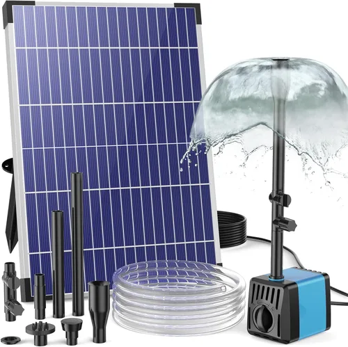 Miniatura 14 de POPOSOAP Bomba de Agua Solar 12W, Bomba de Fuente Solar de Agua con Bomba Sumergible de Estanque de 160GPH de Flujo Ajustable para Fuente Solar