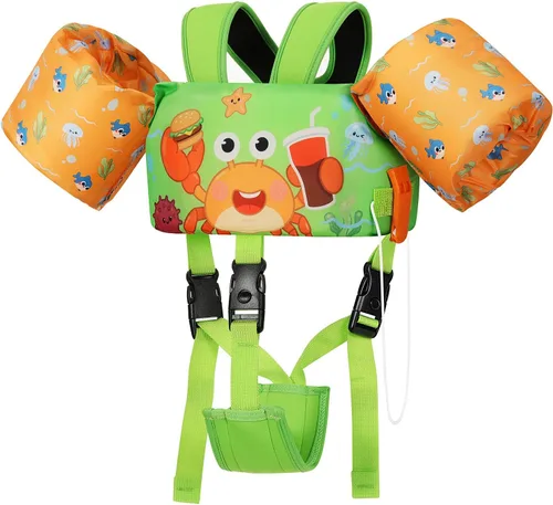 Miniatura 26 de Moko Banda de natación para niños de 20-30-50 libras, bonito chaleco de natación de dibujos animados para niños pequeños, flotadores de piscina