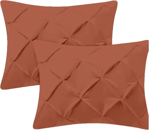 Miniatura 14 de Kotton Culture Juego de 2 fundas de almohada plisadas de 24 x 24 pulgadas, fundas de almohada decorativas, 100% algodón egipcio de 600 hilos, aptas