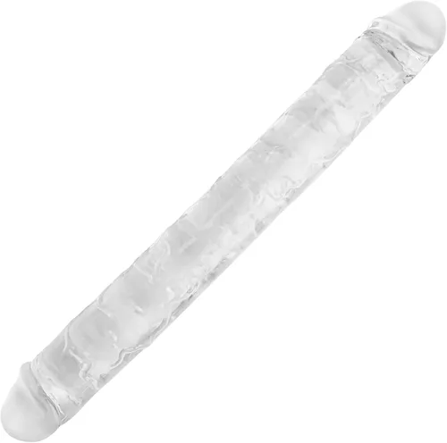 Miniatura 30 de Consolador doble de cristal de 11.8 x 1.37 pulgadas, consolador largo anal realista, suave y flexible, con venas y glande para adultos, juguetes