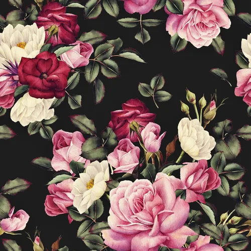 Wallercity Papel Tapiz Floral Vintage Despegar y Pegar Papel Tapiz de Rosa Peonía Gabinetes Mesa Superior Papeles Tapiz Impermeable Removible