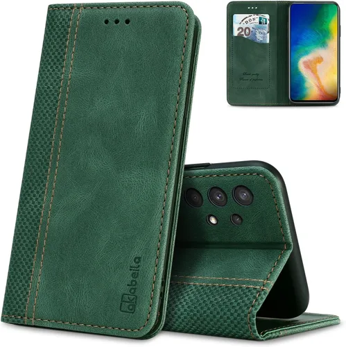 Miniatura 25 de AKABEILA Para Samsung A5 2017 Cartera Funda de Tarjeta de Crédito Titular Cierre Magnético Kickstand PU Cuero A Prueba de Golpes Flip Folio Libro