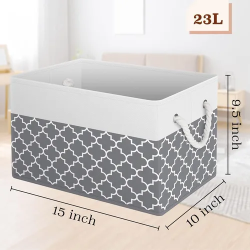Miniatura 2 de Fab totes Contenedores de almacenamiento [2 unidades], cestas de almacenamiento plegables para organizar juguetes, libros, estantes, armario, caja