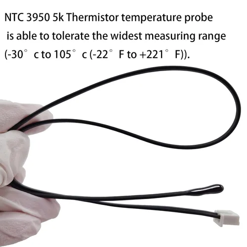 Miniatura 5 de 4 piezas de sensor de temperatura termistor NTC 5K, sonda termistor de 5K de 15.7 pulgadas, sensor de temperatura sensible al epoxi para aire