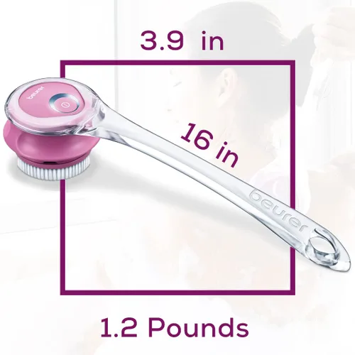 Miniatura 12 de Beurer FC55 - Limpiador corporal eléctrico para exfoliación y masaje, resistente al agua para ducharse, inalámbrico y recargable, cepillo giratorio