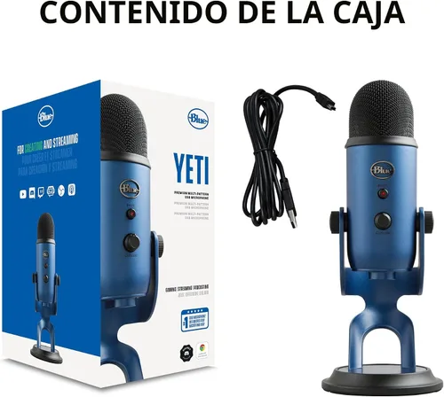 Miniatura 9 de Logitech Creators Blue Yeti - Micrófono USB para juegos, transmisión, podcast, YouTube, Discord, PC, sonido de estudio, Plug & Play, azul medianoche