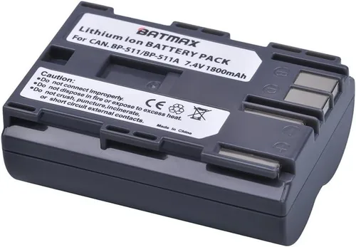 Miniatura 2 de Batmax Paquete de 2 baterías BP-511A BP-511 BP 511 511A + cargador USB dual LCD para Canon EOS 5D, 10D, 20D, 30D, 40D, 50D, Digital Rebel 1D, D60