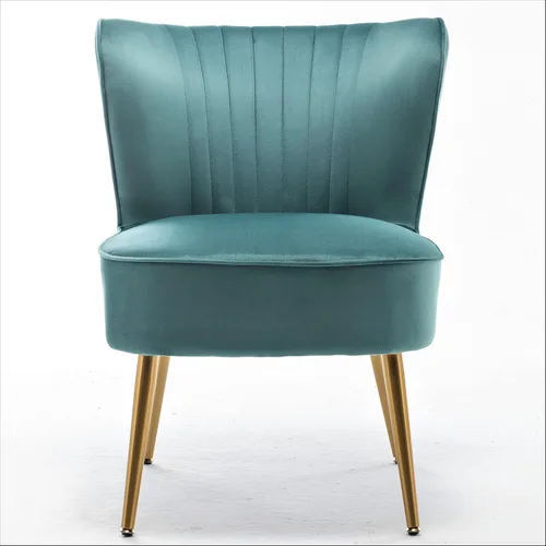 Miniatura 14 de Container Furniture Direct Silla moderna de terciopelo para sala de estar, dormitorio o entrada, diseño elegante y cómodo sin brazos con patas