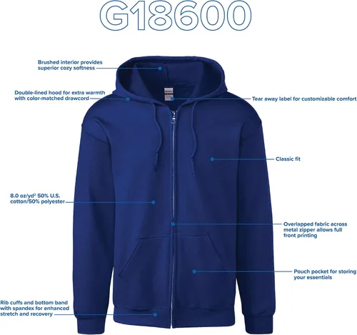 Miniatura 3 de Gildan - Sudadera con capucha de vellón para adultos estilo G18600