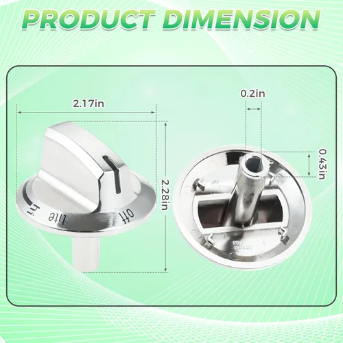 Miniatura 7 de Paquete de 5 pomos de cocina de gas 5304525746, perillas de control de quemador de superficie, perillas de repuesto para pomos de cocina Frigidaire