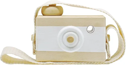 Miniatura 10 de Juguetes de madera para bebés, mini cámara de juguete, lindo juguete mini para bebés y niños, accesorios para colgar en el cuello con fotografía