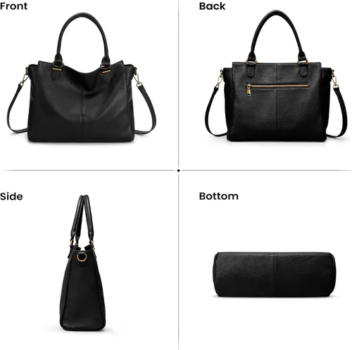 Miniatura 7 de befen Carteras de cuero genuino suave para mujeres, bolso tote pequeño, carteras, bolsos cruzados con asas superiores, cartera bandolera tipo satchel