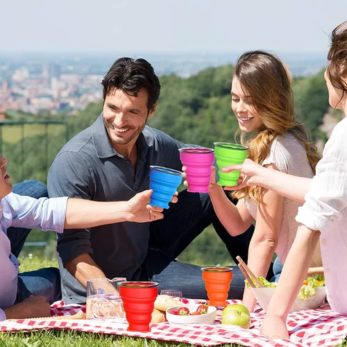 Miniatura 5 de Collapsible Cup - Silicone Foldable Cup-Expandable Folding Drinking Cup -Reusable Portable Mugs Cup For Travel, Camping, Hiking, Survival, Car