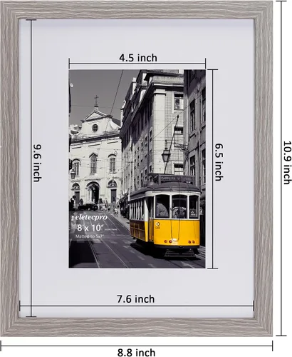 Miniatura 3 de eletecpro Juego de 5 marcos de fotos de 8 x 10 pulgadas, collage de fotos, decoración de pared, fotos de 5 x 7 con paspartú o de 8 x 10 pulgadas sin