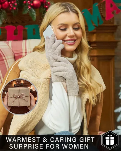Miniatura 5 de FZ FANTASTIC ZONE Womens Winter Touchscreen Gloves for Cold Weather, Chenille Warm Knit Gloves