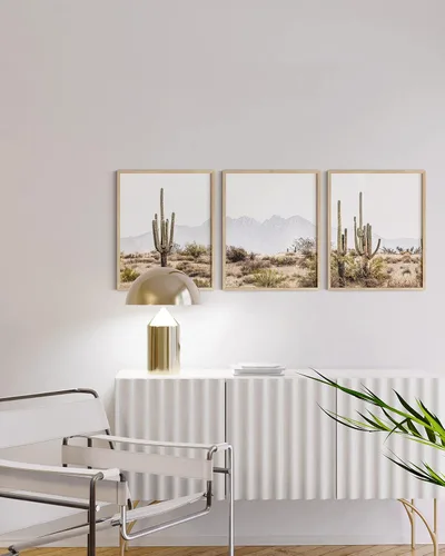 Miniatura 652 de HAUS AND HUES Marco de arte occidental, juego de 3 impresiones artísticas del suroeste del desierto de Arizona, decoración bohemia moderna, arte