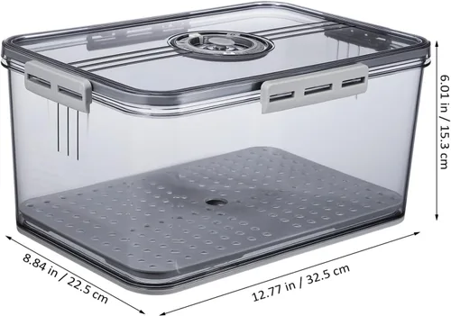 Miniatura 2 de Hemoton Contenedor de alimentos frescos con temporizador, caja de almacenamiento de alimentos transparente para frutas y panes, organizador de gran