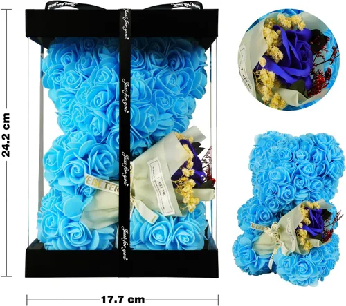 Miniatura 6 de Oso de rosas para el Día de la Madre, regalo romántico de cumpleaños para novia, esposa, oso de rosas para mujer, oso de San Valentín con ramo