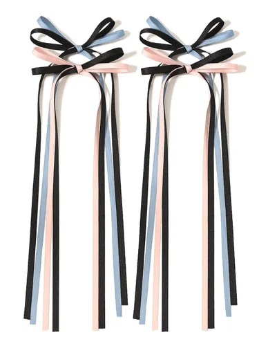 LFOUVRE Pinza para el cabello, pinzas para el pelo para mujer, pinzas para el pelo con lazo de cinta, lazos para el pelo con borlas para mujeres,